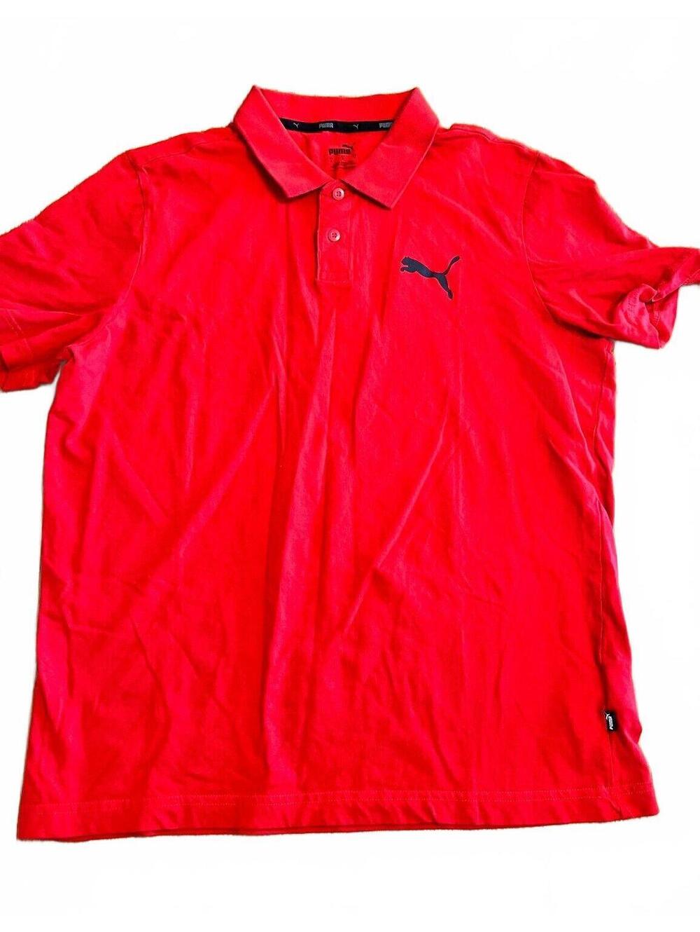 Puma Men's Red Polo Shirt Medium